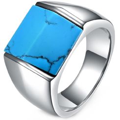 **COI Titanium Ring With Turquiose-8004BB