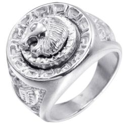 **COI Titanium Gold Tone/Silver Lion Head Ring-8061BB