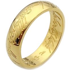 **COI Titanium Gold Tone/Silver Lord The Rings Ring Power With Etch Engraving-8104BB