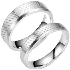 **COI Titanium Grooves Beveled Edges Ring-8148BB