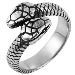 **COI Titanium Gold Tone/Silver Snake Ring-8263BB