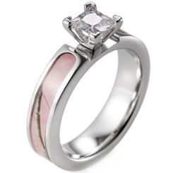 **COI Titanium Solitaire Ring With Camo-8285BB