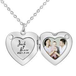 **COI Titanium Gold Tone/Rose/Silver Love Heart Pendant With Custom Photo Engraving-8348BB