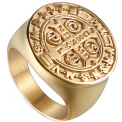 **COI Gold Tone Titanium Compass Ring-8374BB