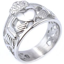 **COI Titanium Mo Anam Cara Claddagh Celtic Ring-8379BB