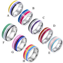 **COI Titanium Couple Wedding Band Ring With Resin-8449CC