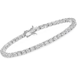 COI Titanium Gold Tone/Silver Cubic Zirconia Tennis Bracelet With Steel Clasp(Length: 9.05 inches)-8487BB