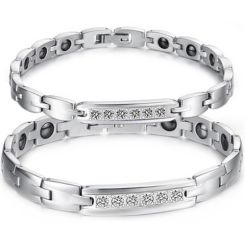 COI Titanium Cubic Zirconia Bracelet With Steel Clasp(Length: 7.87 inches)-8497BB