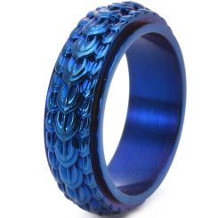 **COI Titanium Black/Blue/Gold Tone/Silver Ring-8687BB