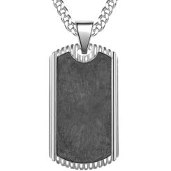 **COI Titanium Black/Silver Pendant With Carbon Fiber-8786BB