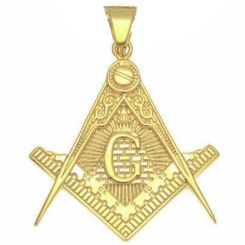 **COI Gold Tone Titanium Masonic Freemason Pendant-9021BB