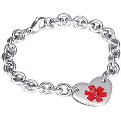 **COI Titanium Medical Alert Bracelet With Steel Clasp(Length: 8.19 inches)-9071BB