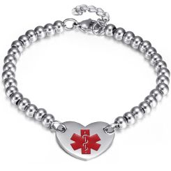 **COI Titanium Medical Alert Bracelet With Steel Clasp(Length: 8.27 inches)-9072BB