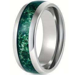 **COI Titanium Green Malachite Dome Court Ring-9140BB