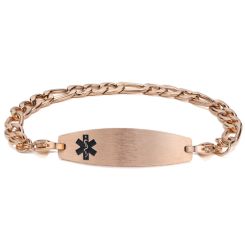 **COI Rose Titanium Medial Alert Bracelet With Steel Clasp(Length: 9.25 inches)-9266BB