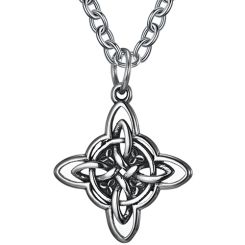 **COI Titanium Black Silver Trinity Knots Pendant-9277BB