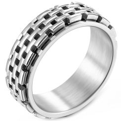 **COI Titanium Black/Gold Tone/Silver Ring-9482BB