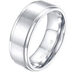 **COI Titanium Step Edges Ring-9487BB