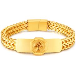 **COI Gold Tone Titanium Life Tree Bracelet With Steel Clasp(Length: 8.27 inches)-9565BB