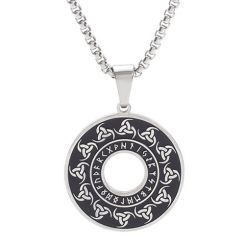 **COI Titanium Black Silver Viking Celtic Pendant-9662BB