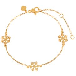 **COI Gold Tone Titanium Snowflake Bracelet With Steel Clasp(Length: 8.46 inches)-9689BB