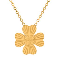 **COI Titanium Gold Tone/Silver Floral Necklace(Length: 17.7 inches)-9693BB