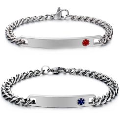 **COI Titanium Medical Alert Bracelet With Steel Clasp-9791BB