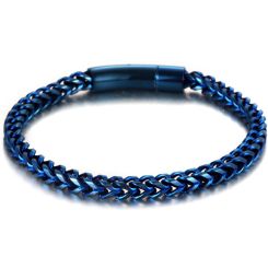 **COI Titanium Black/Blue Bracelet With Steel Clasp(Length: 8.66 inches)-9830BB