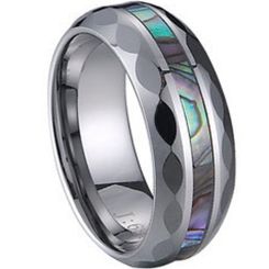 COI Titanium Ring With Shell Inlays - 1224(Size US12.5/14)