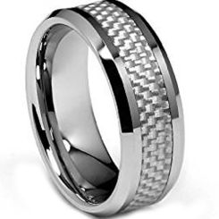 COI Titanium Ring With Carbon Fiber-1383(Size US8)