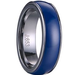 COI Titanium Ring With Blue Ceramic - 1421(Size:US10)