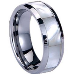 COI Titanium Ring With Shell Inlays - 1711(Size US8.5/10.5)