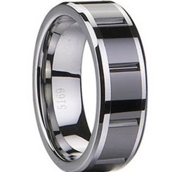 COI Black Titanium Ring With Ceramic-1833(Size:US11)
