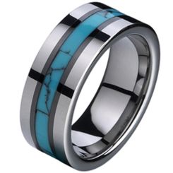 COI Titanium Ring With Turquoise - 194A(Size:#US6)