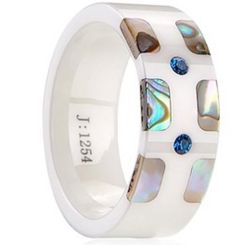 COI Ceramic Ring With Abalone Shell - TG2046(US8)
