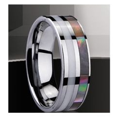 COI Titanium Shell Inlays Ring - 2137(Size:#US6/7/8.5/11)