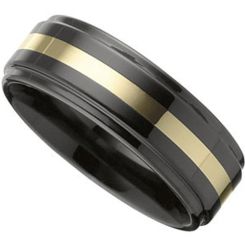 COI Titanium Two Tone Ring-2284(Size:US10.5)