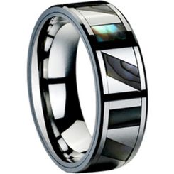 COI Titanium Ring With Shell Inlays - 2299(Size US10.5/13.5)