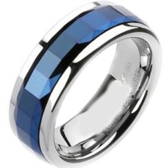 COI Titanium Ring with Blue Ceramic - 2403(Size:US11)