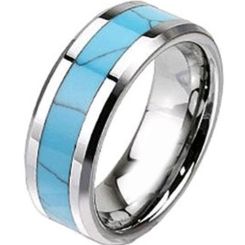 COI Titanium Ring With Turquoise - 2438(Size:US12)