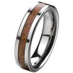COI Titanium Ring With Wood - 2445(Size US9.5)