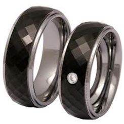 COI Titanium Ring With Cubic Zirconia - 2737(Size US8)