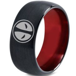 ***COI Titanium Black Red Dead Pool Dome Court Ring-3434