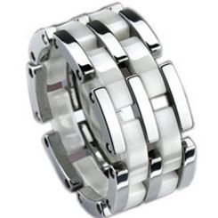 COI Titanium Ring With Ceramic-638(Size:US7/8.5)
