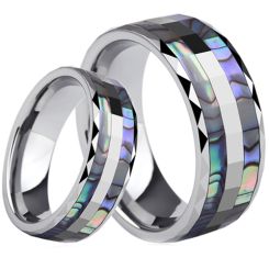 COI Titanium Ring With Shell Inlays - 815(Size US5)