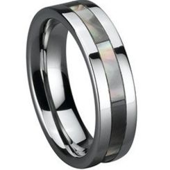 COI Titanium Ring With Shell Inlays - 844(Size US5/8/11.5)
