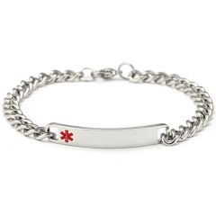 ***COI Titanium Medical Alert Bracelet With Steel Clasp(Length: 8.27 inches)-00010BB