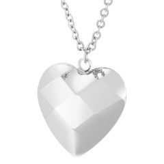 ***COI Titanium Gold Tone/Silver Faceted Heart Pendant-00104BB