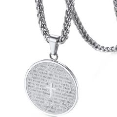 ***COI Titanium Gold Tone/Silver Cross Prayer Pendant-00169BB