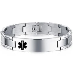 ***COI Titanium Medical Alert Bracelet With Steel Clasp(Length: 8.27 inches)-00206BB
